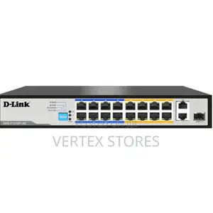 D-Link Switch ya PoE+ ya Mita 250 yenye Milango 16