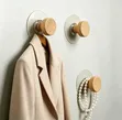 6Pcs Self-Adhesive Wooden Wall Hooks - 1