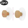 6Pcs Self-Adhesive Wooden Wall Hooks - 5