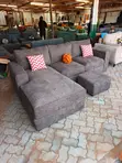Supercomfy L-Shape Sofa - Dark Brown Textured - 1