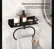 Bathroom Towel Rack with Storage Shelf - 2