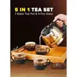 Heat Resistant Borosilicate Glass 5-in-1 Tea Pot Set - 1