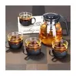 Heat Resistant Borosilicate Glass 5-in-1 Tea Pot Set - 2