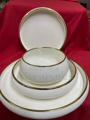 Gold Unique Dinner Set ya Vipande 30