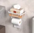 Kishikilia Tissue cha Metallic na Rafu ya Hifadhi ya Wipes - Nyeusi/Nyeupe - 1