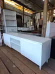 Uniquely Patterned White Television Stand - 2
