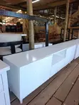 Uniquely Patterned White Television Stand - 3
