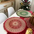 Christmas Fur Ball Retro Woven Table Mat / Coaster - 1