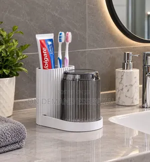 Toothbrush and Toothpaste Holder with Gargle Cup
