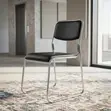 Catalina Visitor Chair - Chrome Base, Black Leather - 1