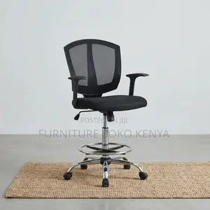 Kiti cha Ofisi cha Mesh cha Kisasa cha Juu Kinachoweza Kurekebishwa - Nyeusi