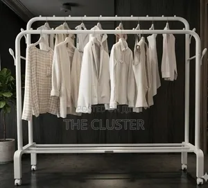 Double Pole Clothes & Garment Rack - White/Black