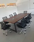 Rectangular Boardroom Table - 2.4M Metallic Frame - 2