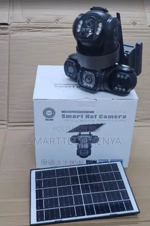 Triple Lens WiFi Solar PTZ CCTV Camera with Solar Panel
