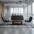 Set ya Sofa ya Ngozi ya Viti 5 vya Ofisi ya Executive - 1