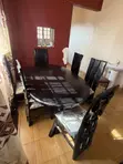 Meza ya Kulia ya Oval ya Viti 6 - Kahawia - 3