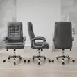 Gray Leather Computer Chair - 2