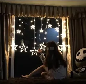 Star-Shaped LED Curtain String Light 1x3M