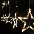 Star-Shaped LED Curtain String Light 1x3M - 4