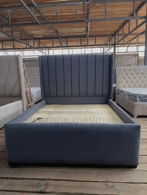 Executive Grey Channel-Tufted Velvet Bed | Custom Sizes & Colors