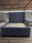 Executive Grey Channel-Tufted Velvet Bed | Custom Sizes & Colors - 1
