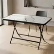 High Quality Foldable Dining Table - White Glossy Finish - 1