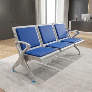 Blue 3-Seater Reception Waiting Bench