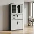 Office Storage Cabinet with Safe Compartment - White - 2