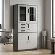Office Storage Cabinet with Safe Compartment - White - 3