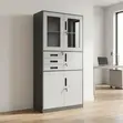 Office Storage Cabinet with Safe Compartment - White - 4