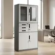 Office Storage Cabinet with Safe Compartment - White - 5