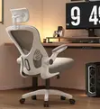 Kiti cha Dawati Nyeupe cha Ergonomic Kinachoweza Kurekebishwa cha Swivel - 5
