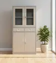 4 Door Metallic Half Glass Office Filing Cabinet - 1