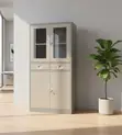 4 Door Metallic Half Glass Office Filing Cabinet - 2