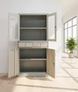 4 Door Metallic Half Glass Office Filing Cabinet - 3
