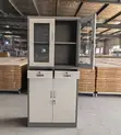 4 Door Metallic Half Glass Office Filing Cabinet - 4