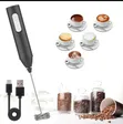 Mini Milk Frother USB Rechargeable, 3 Speeds - 2