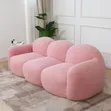 Modern Pink Bouclé Bubble 3-Seater Cloud Sofa - 2