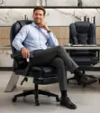 Full Back Leatherette Managerial Office Chair with Footrest - 3