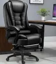Full Back Leatherette Managerial Office Chair with Footrest - 4