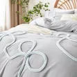 Bowknot Tufted Duvet Cover Set Grey - Ultra Luxury - 2