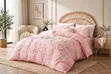 Bowknot Tufted Duvet Cover Set - Ultra Luxury Pink - 1