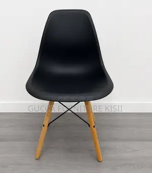Eames Style Low Back Plastic Dining Chair - Black