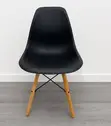Eames Style Low Back Plastic Dining Chair - Black - 1