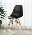 Eames Style Low Back Plastic Dining Chair - Black - 3