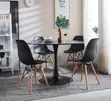 Eames Style Low Back Plastic Dining Chair - Black - 4