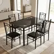 Modern Dining Set for 6 - Black - 3