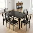 Modern Dining Set for 6 - Black - 4