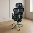 Ergonomic Office Fabric Chair with Footrest - Black - 3