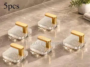 Acrylic Ribbed Style Bathroom/Kitchen Hooks (5pc)